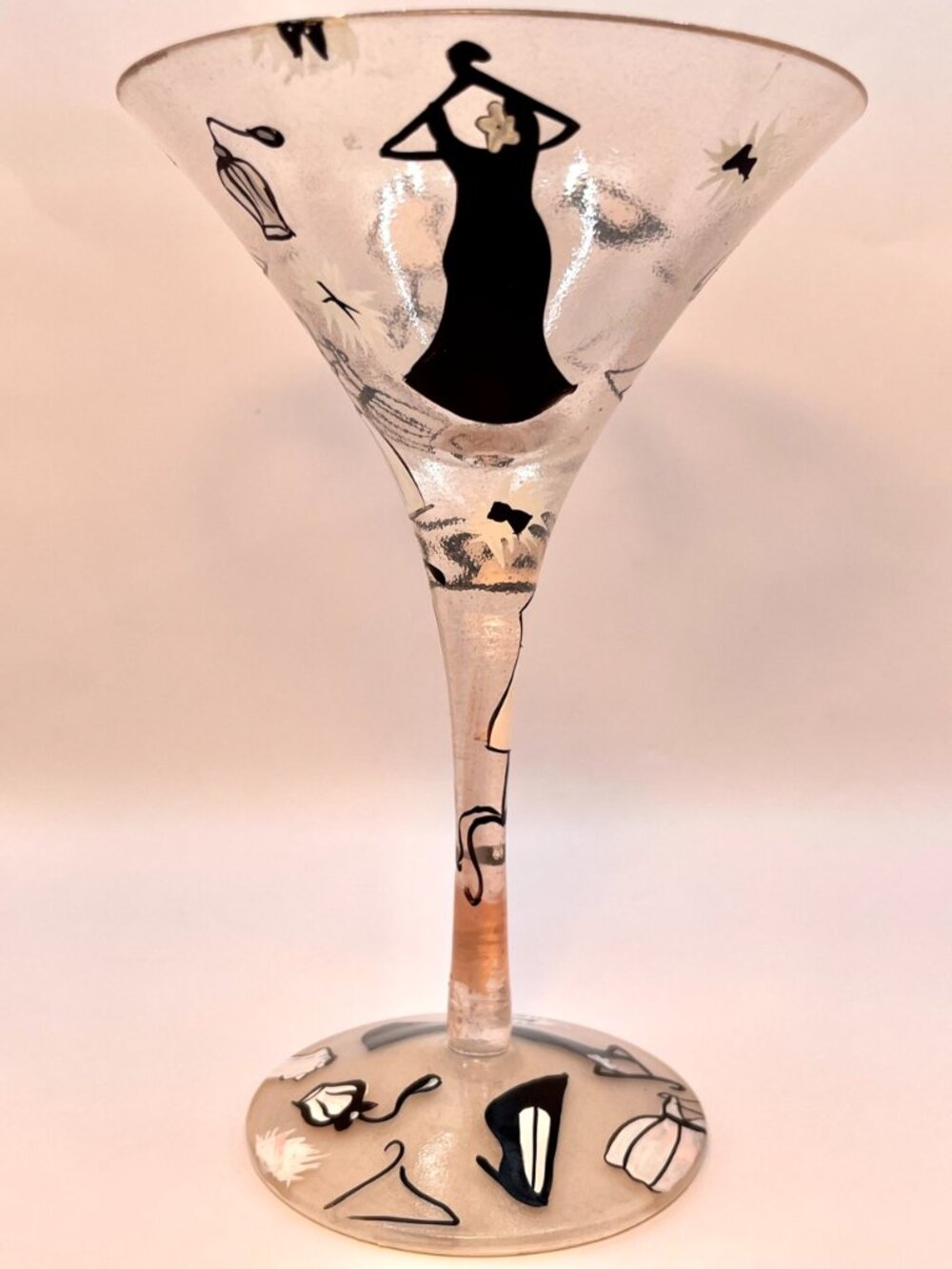 Lolita — Santa Barbara Ceramics Hand Painted Martini Glass in Glamour-tini (NWT)